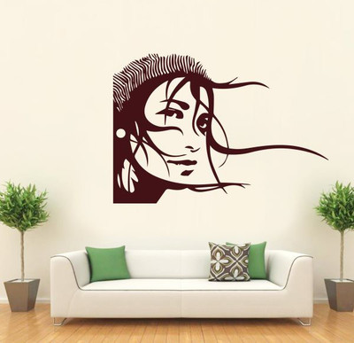 

Hoopoe Decor  Girl is watching Sticker(Pack of 1, Brown