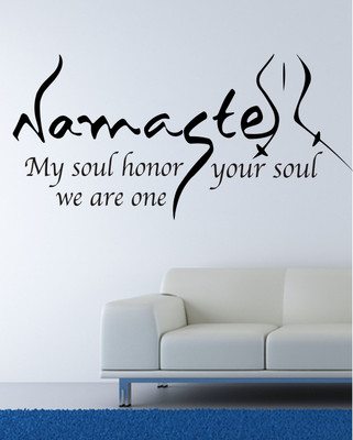 

Veldeco Namaste [H27xW56]cm  cut work vinyl self adhesive walldecal Sticker(Pack of 1, Black