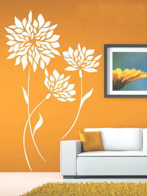 Trends on WALL 99 cm Beautiful Flowers Self Adhesive Sticker(Pack of 1)