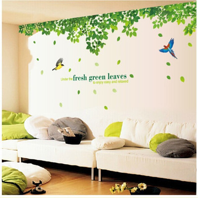 Oren Empower 2pc/Set (Double Sheet) Extra Large Fresh Green Leaves Wall Stickers(120 cm X cm 296, Green) Oren Empower 2pc/Set (Double Sheet) Extra Large Fresh Green Leaves Wall Stickers(120 cm X cm 296, Green)