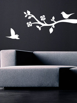 Trends on WALL 123 cm Bird Tree Self Adhesive Sticker(Pack of 1)