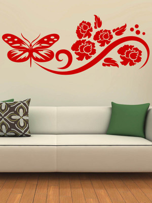 Trends on WALL 127 cm Butterfly design Self Adhesive Sticker(Pack of 1)