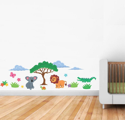 Asmi Collections 170 cm Animals in Jungle Sticker(Pack of 1)