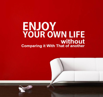 Creatick Studio 121.92 cm Enjoy Life Quote Wall Decal Self Adhesive Sticker(Pack of 1)