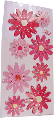 

Saamarth Impex  3D Sticker(Pack of 8, Flower pink