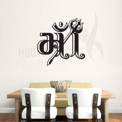 

Hoopoe Decor  Maa with Trishul Sticker(Pack of 1, Black