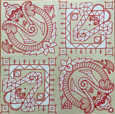 

Suman Creations  Stickers Sticker(Pack of 6, Red