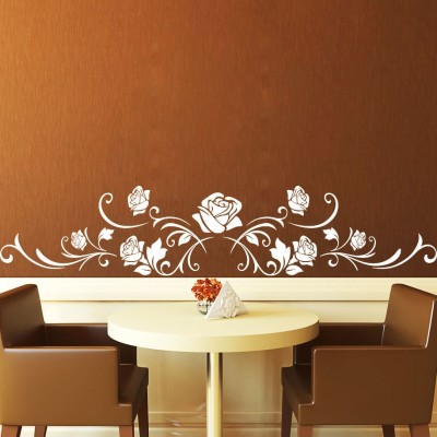 Creatick Studio 91.44 cm Rose Floral Wall Decal Self Adhesive Sticker(Pack of 1)