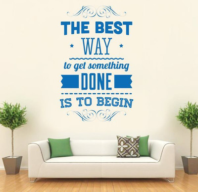 

Hoopoe Decor  Begin to get something done Sticker(Pack of 1, Blue