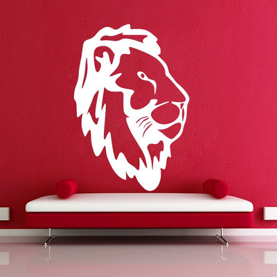 Creatick Studio 38.1 cm Lion Face Abstract Wall Decal Self Adhesive Sticker(Pack of 1)