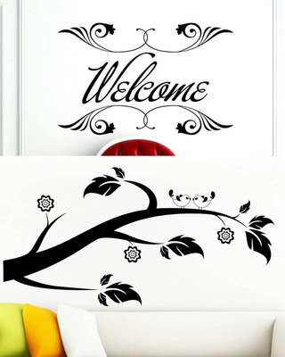 

Vsquare Studio  wall Sticker(Pack of 2, Black