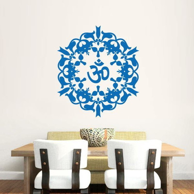 

Hoopoe Decor  Om Sticker(Pack of 1, Blue