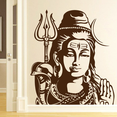 Creatick Studio 106.68 cm Shiv Ji Wall Decal Self Adhesive Sticker(Pack of 1)