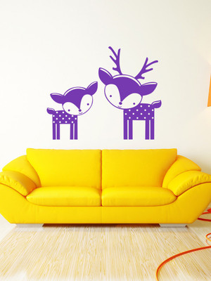 Trends on Wall  Animal Sticker(Pack of 1, Purple