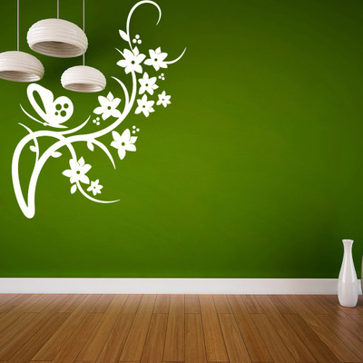 Creatick Studio 45.72 cm ButterFly on Branch Wall Decal Self Adhesive Sticker(Pack of 1)
