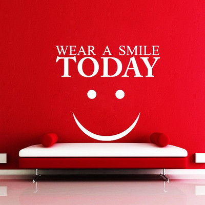 Creatick Studio 152.4 cm Wear a Smile Today Wall Decal Self Adhesive Sticker(Pack of 1)