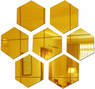 Sehaz Artworks  Decals Sticker(Pack of 7, Gold