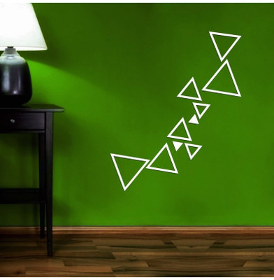 

EC  3D Acrylic Wall art Decals 10 White Triangles Sticker(Pack of 10