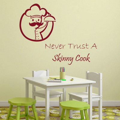 Creatick Studio 50 cm Creatick Studio Never Trust A Cook Wall Sticker Self Adhesive Sticker(Pack of 1)