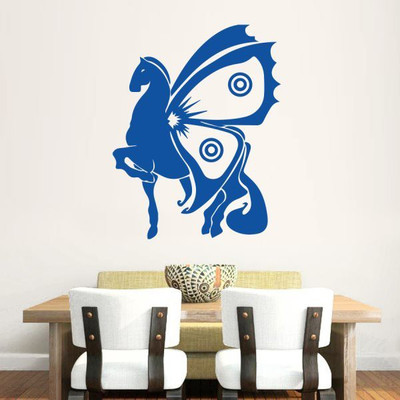 

Hoopoe Decor  Horse and butterfly Sticker(Pack of 1, Blue
