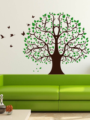 Trends on WALL 65 cm Banyan Tree Self Adhesive Sticker(Pack of 1)