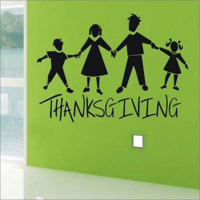 Decor Villa 50 cm Decor Villa Family Thanks giving Wall Decal and Sticker Self Adhesive Sticker(Pack of 1)