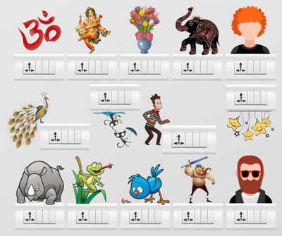 

Rawpockets  PVC Sticker(Pack of 14, Multicolor