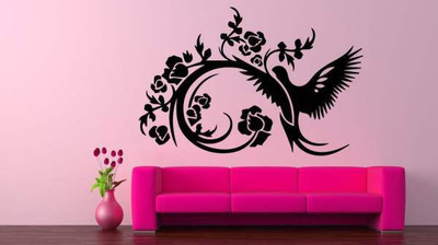 

Hoopoe Decor  Parrot abstract design Sticker(Pack of 1, Black
