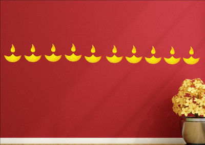 

Wall1ders  Acrylic Sticker(Pack of 10, Gold