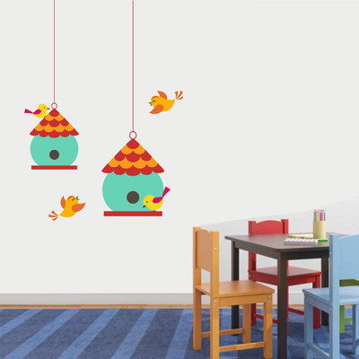 Asmi Collections 150 cm Adorable Birds Nests Removable Sticker(Pack of 1)