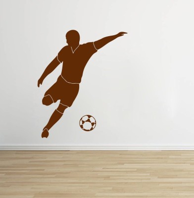 Decor Villa 71.12 cm Decor Villa Footbal player playing football Wall Sticker Large - Size (23 x 28) Inch Sticker(Pack of 1)