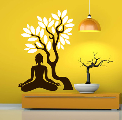 Trends on WALL 84 cm Budha Blossom Tree Sticker(Pack of 1)