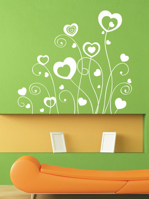 Trends on WALL 61 cm Curly Heart Self Adhesive Sticker(Pack of 1)