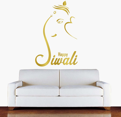 Creatick Studio 43 cm Creatick Studio Diwali Ganesha Wall Decal Self Adhesive Sticker(Pack of 1)