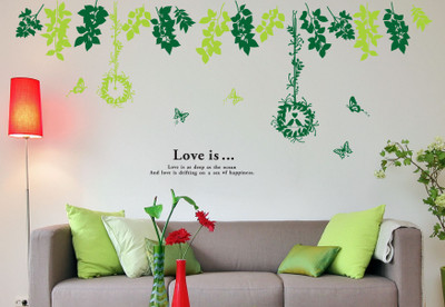 

Oren Empower Green Leaf Decor Removable Diy Wall Stickers(120 cm X cm 260, Multicolor)