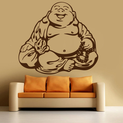 Creatick Studio 152.4 cm Laughing Buddha Wall Decal Self Adhesive Sticker(Pack of 1)