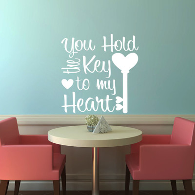 Creatick Studio 63.5 cm Key To Heart Wall Decal Self Adhesive Sticker(Pack of 1)