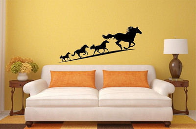 Asmi Collections 140 4 Running Horses Sticker(Pack of 1)
