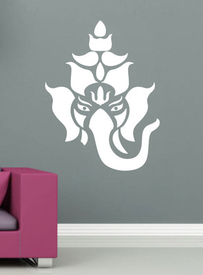Creatick Studio 43.18 cm Ganesha Face Wall Decal Self Adhesive Sticker(Pack of 1)