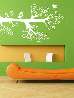 Trends on WALL 99 cm Tree with Love Bird Self Adhesive Sticker(Pack of 1)