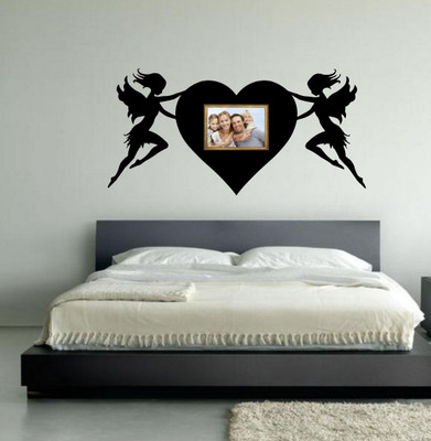 

Veldeco Heart frame [H54xW110]cm  cut work vinyl self adhesive walldecal Sticker(Pack of 1, Black