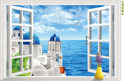 

Looks United  PVC Vinyl Ocean View Wall Sticker(Pack of 1, Multicolor