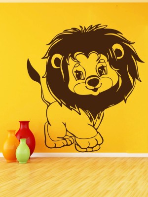 Creatick Studio 109.22 cm Cute Lion Wall Decal Self Adhesive Sticker(Pack of 1)