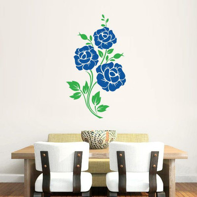 

Hoopoe Decor  Beautiful Rose Sticker(Pack of 1, Blue