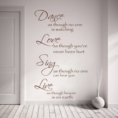 DECOR KAFE 104.14 cm Decal Style Dance Love Sing Live Wall Art Large Size-24*41 Inch Self Adhesive Sticker(Pack of 1)