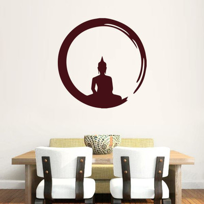 

Hoopoe Decor  Gautam Buddha Sticker(Pack of 1, Brown