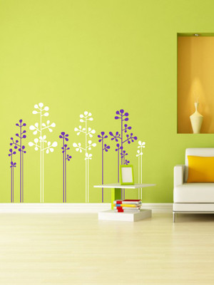 Trends on WALL 153 cm Beautiful flowers Self Adhesive Sticker(Pack of 1)