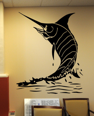 

Veldeco Fish [H69xW54]cm  cut work vinyl self adhesive walldecal Sticker(Pack of 1, Black