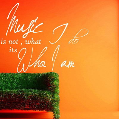 Creatick Studio 91.44 cm Music Is Not Who I Am Wall Decal Self Adhesive Sticker(Pack of 1)