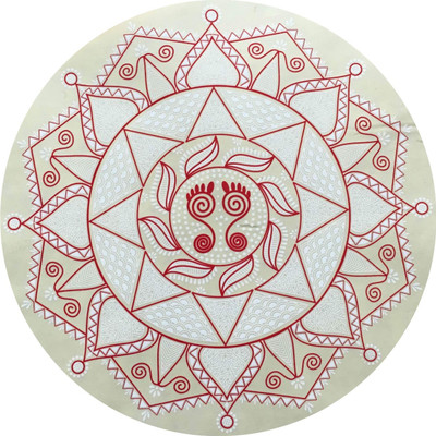 

Suman Creations  Rangoli Sticker Sticker(Pack of 6, Red